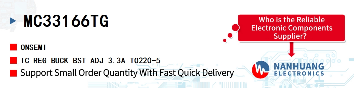 MC33166TG onsemi IC REG BUCK BST ADJ 3.3A TO220-5