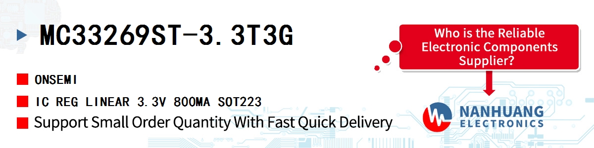 MC33269ST-3.3T3G onsemi IC REG LINEAR 3.3V 800MA SOT223