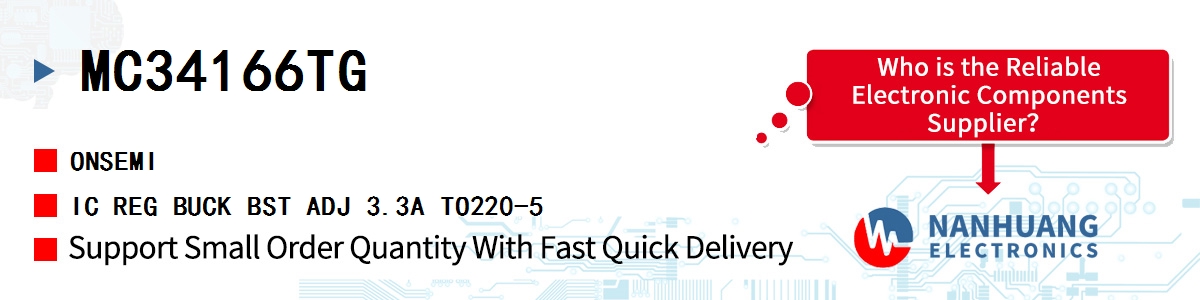 MC34166TG onsemi IC REG BUCK BST ADJ 3.3A TO220-5
