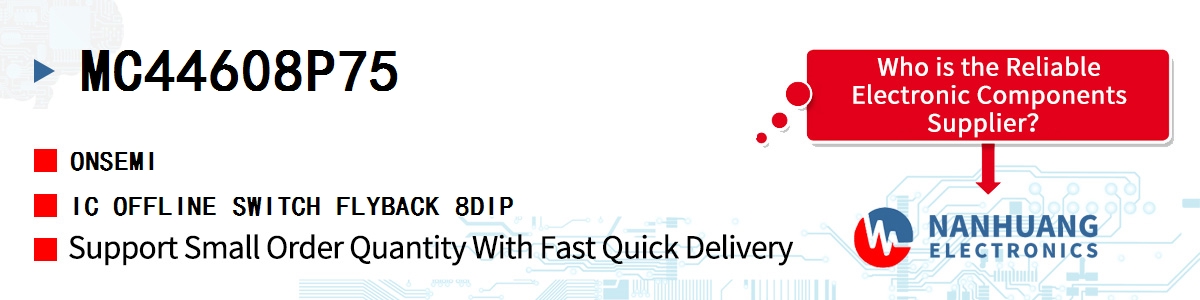 MC44608P75 onsemi IC OFFLINE SWITCH FLYBACK 8DIP