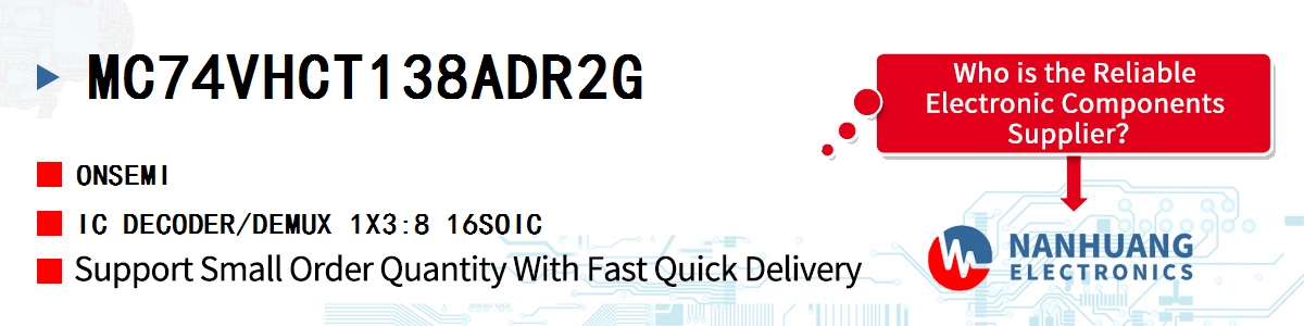 MC74VHCT138ADR2G onsemi IC DECODER/DEMUX 1X3:8 16SOIC