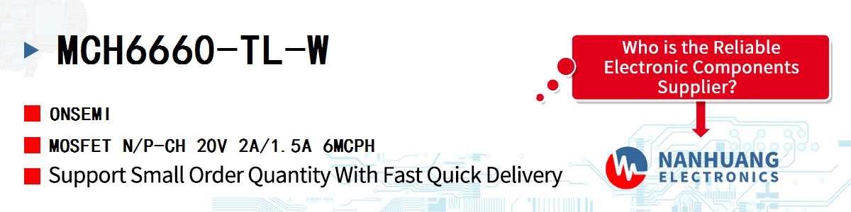 MCH6660-TL-W onsemi MOSFET N/P-CH 20V 2A/1.5A 6MCPH