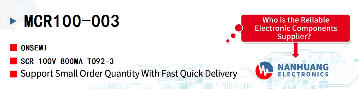 MCR100-003 onsemi SCR 100V 800MA TO92-3