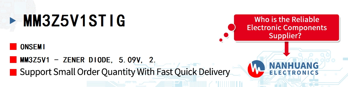 MM3Z5V1STIG onsemi MM3Z5V1 - ZENER DIODE, 5.09V, 2.