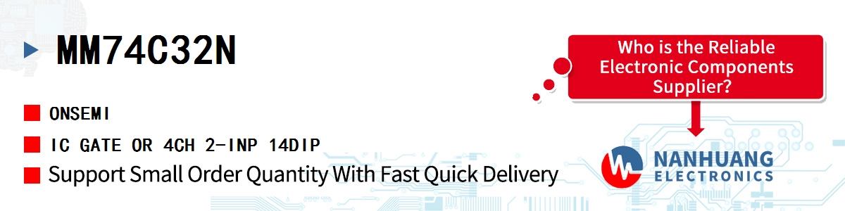 MM74C32N onsemi IC GATE OR 4CH 2-INP 14DIP