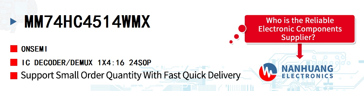 MM74HC4514WMX onsemi IC DECODER/DEMUX 1X4:16 24SOP