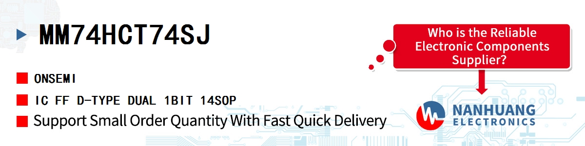 MM74HCT74SJ onsemi IC FF D-TYPE DUAL 1BIT 14SOP