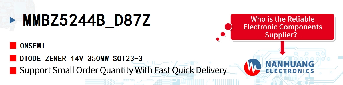 MMBZ5244B_D87Z onsemi DIODE ZENER 14V 350MW SOT23-3