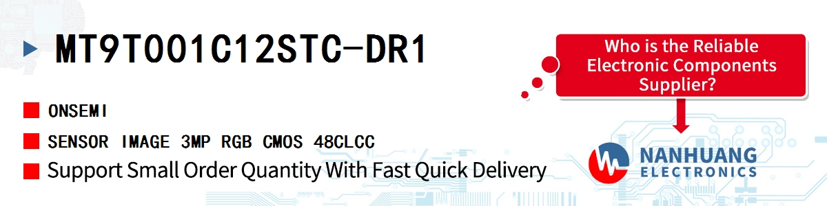 MT9T001C12STC-DR1 onsemi SENSOR IMAGE 3MP RGB CMOS 48CLCC