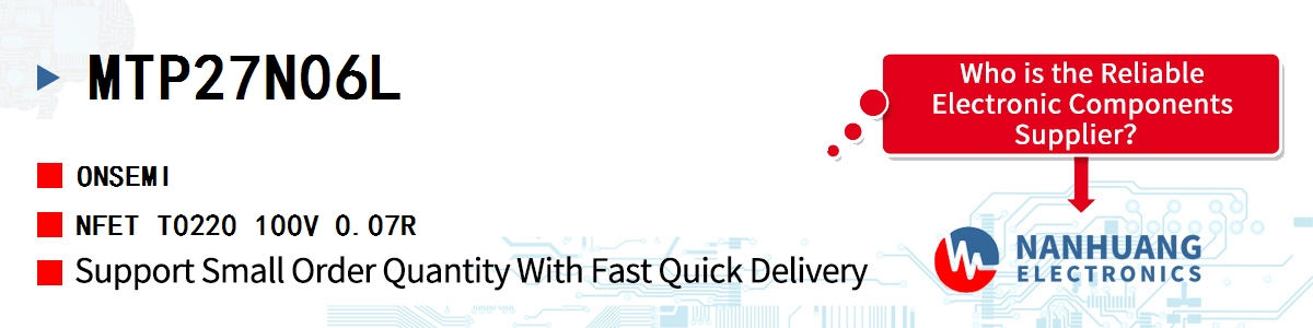 MTP27N06L onsemi NFET T0220 100V 0.07R