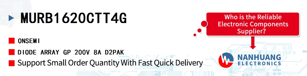 MURB1620CTT4G onsemi DIODE ARRAY GP 200V 8A D2PAK