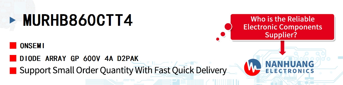 MURHB860CTT4 onsemi DIODE ARRAY GP 600V 4A D2PAK