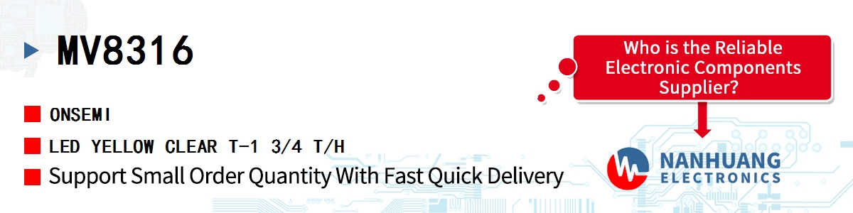 MV8316 onsemi LED YELLOW CLEAR T-1 3/4 T/H