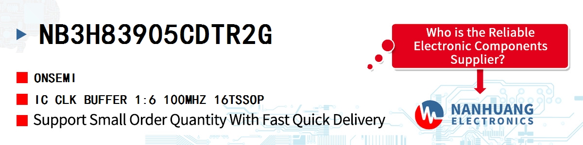 NB3H83905CDTR2G onsemi IC CLK BUFFER 1:6 100MHZ 16TSSOP