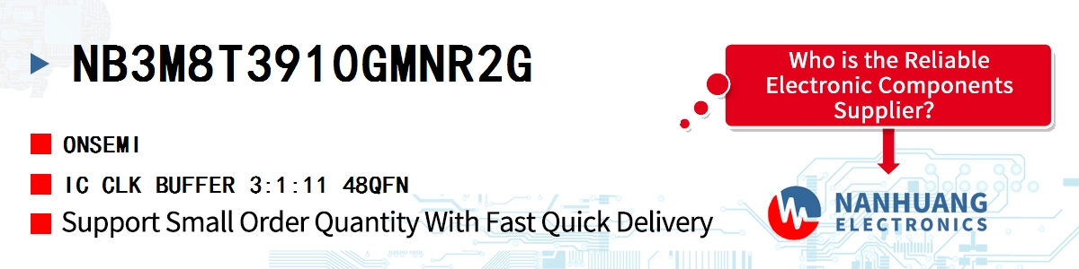 NB3M8T3910GMNR2G onsemi IC CLK BUFFER 3:1:11 48QFN