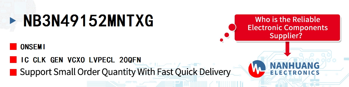 NB3N49152MNTXG onsemi IC CLK GEN VCXO LVPECL 20QFN