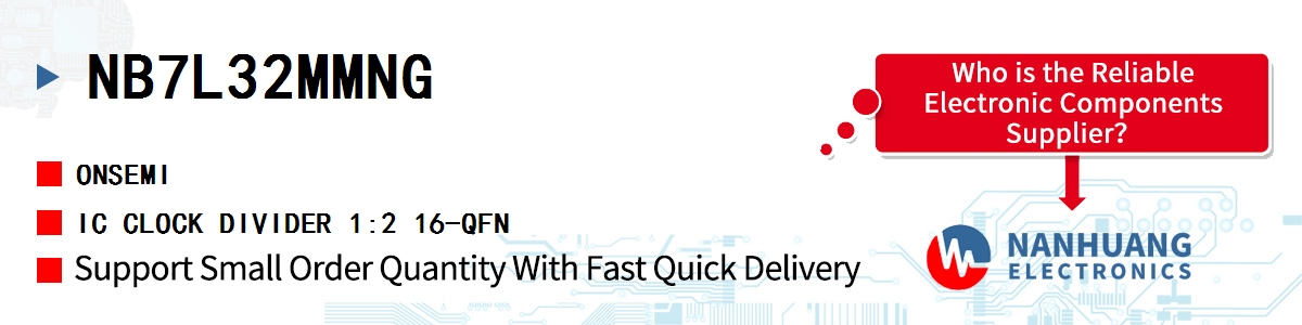 NB7L32MMNG onsemi IC CLOCK DIVIDER 1:2 16-QFN