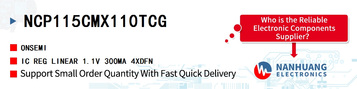 NCP115CMX110TCG onsemi IC REG LINEAR 1.1V 300MA 4XDFN