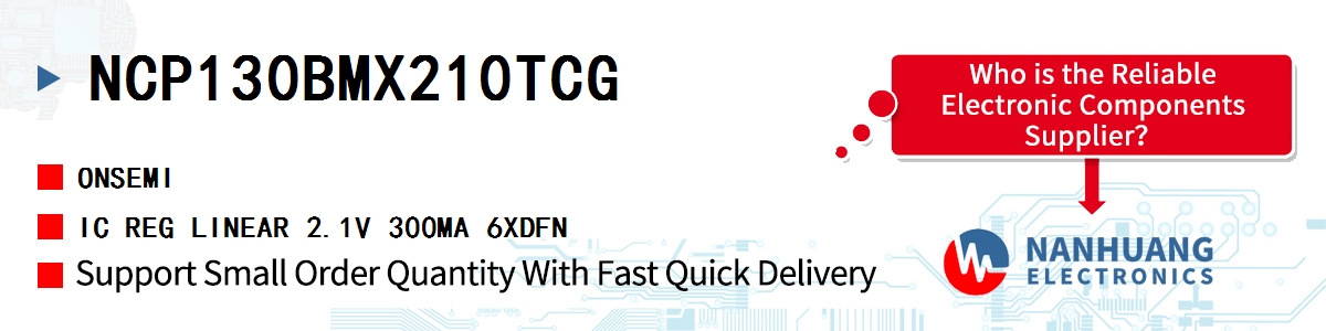 NCP130BMX210TCG onsemi IC REG LINEAR 2.1V 300MA 6XDFN