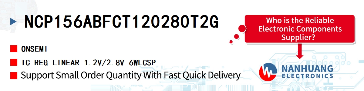 NCP156ABFCT120280T2G onsemi IC REG LINEAR 1.2V/2.8V 6WLCSP