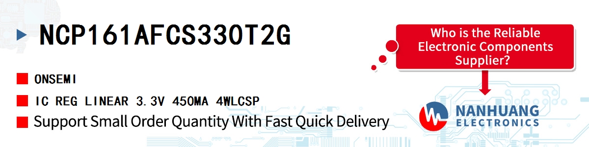 NCP161AFCS330T2G onsemi IC REG LINEAR 3.3V 450MA 4WLCSP