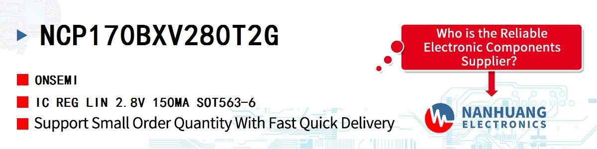 NCP170BXV280T2G onsemi IC REG LIN 2.8V 150MA SOT563-6