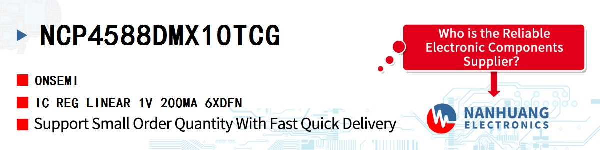 NCP4588DMX10TCG onsemi IC REG LINEAR 1V 200MA 6XDFN