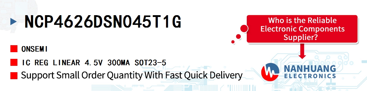 NCP4626DSN045T1G onsemi IC REG LINEAR 4.5V 300MA SOT23-5