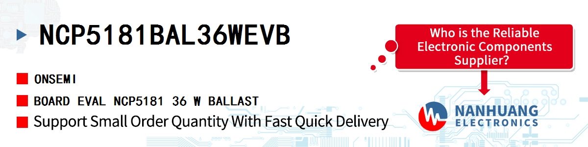 NCP5181BAL36WEVB onsemi BOARD EVAL NCP5181 36 W BALLAST