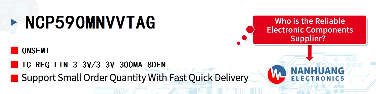 NCP590MNVVTAG onsemi IC REG LIN 3.3V/3.3V 300MA 8DFN