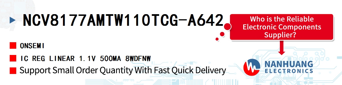 NCV8177AMTW110TCG-A642 onsemi IC REG LINEAR 1.1V 500MA 8WDFNW