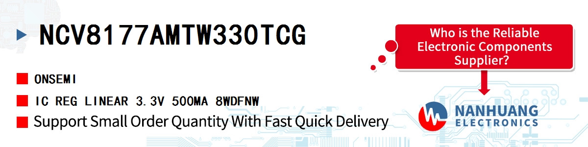 NCV8177AMTW330TCG onsemi IC REG LINEAR 3.3V 500MA 8WDFNW