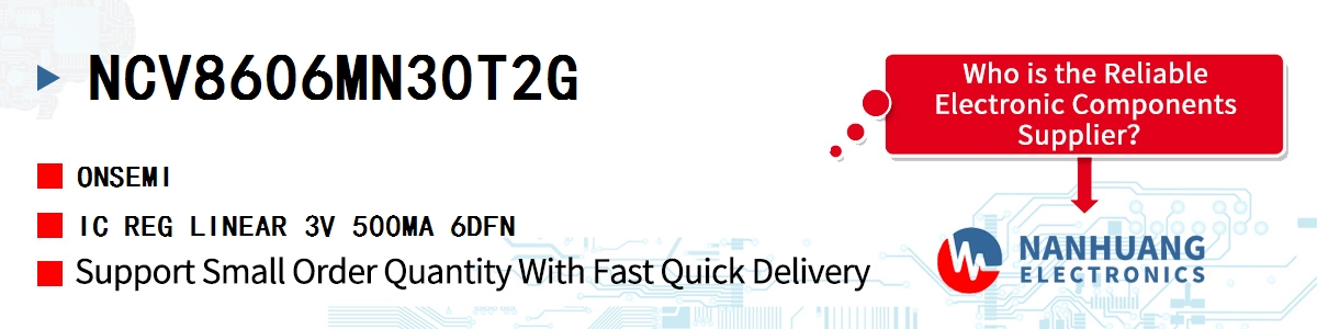 NCV8606MN30T2G onsemi IC REG LINEAR 3V 500MA 6DFN