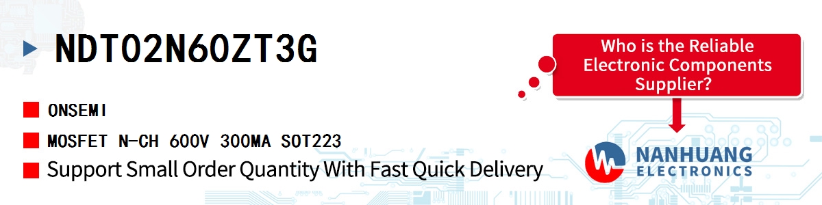NDT02N60ZT3G onsemi MOSFET N-CH 600V 300MA SOT223