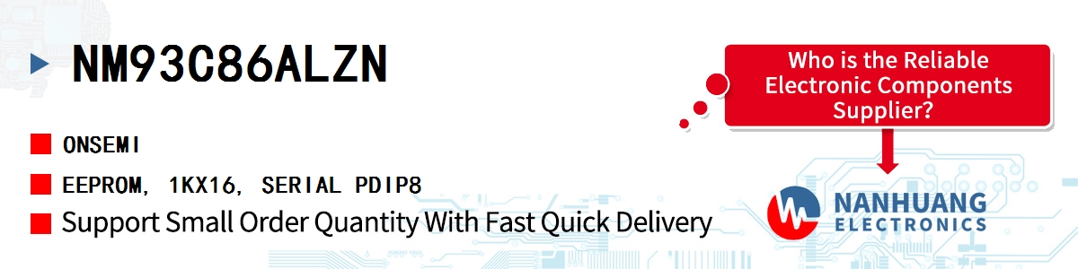 NM93C86ALZN onsemi EEPROM, 1KX16, SERIAL PDIP8