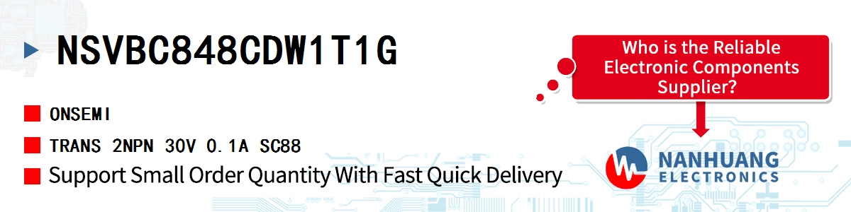 NSVBC848CDW1T1G onsemi TRANS 2NPN 30V 0.1A SC88