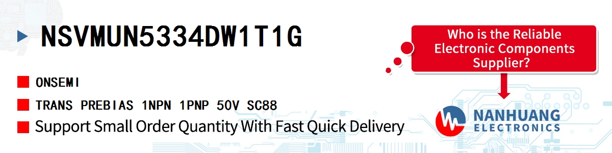 NSVMUN5334DW1T1G onsemi TRANS PREBIAS 1NPN 1PNP 50V SC88