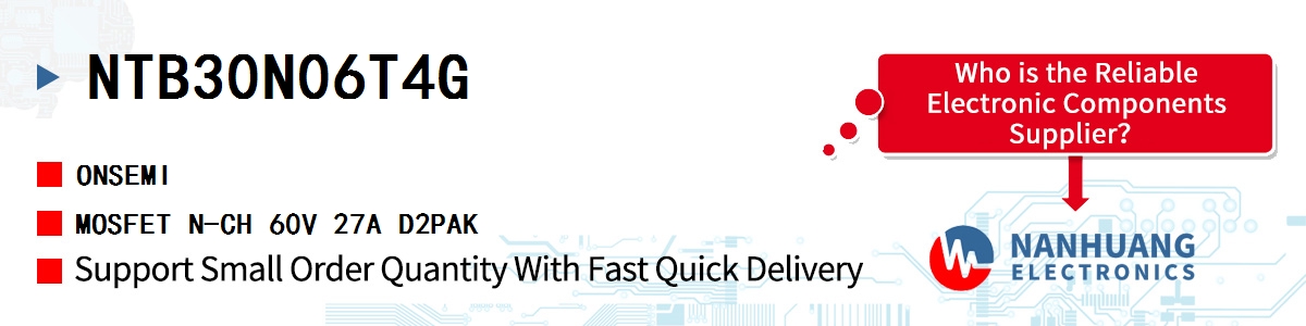 NTB30N06T4G onsemi MOSFET N-CH 60V 27A D2PAK