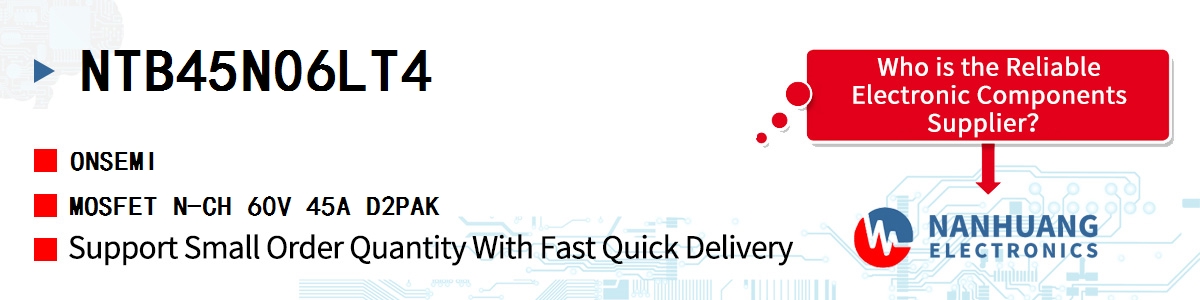 NTB45N06LT4 onsemi MOSFET N-CH 60V 45A D2PAK