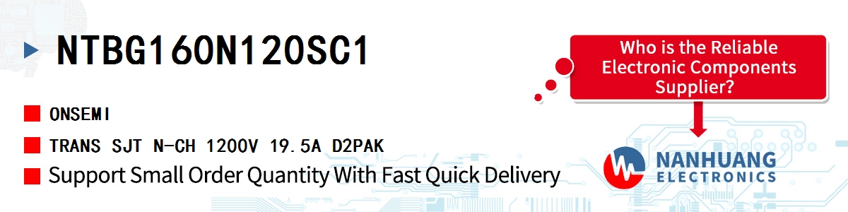 NTBG160N120SC1 onsemi TRANS SJT N-CH 1200V 19.5A D2PAK