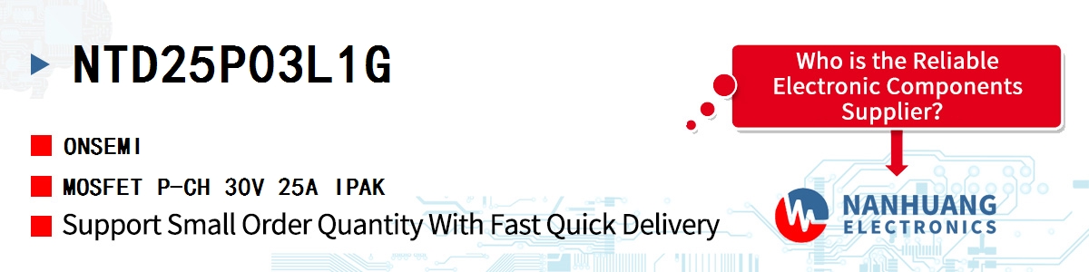 NTD25P03L1G onsemi MOSFET P-CH 30V 25A IPAK