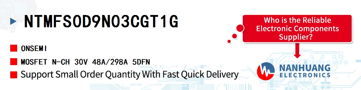 NTMFS0D9N03CGT1G onsemi MOSFET N-CH 30V 48A/298A 5DFN