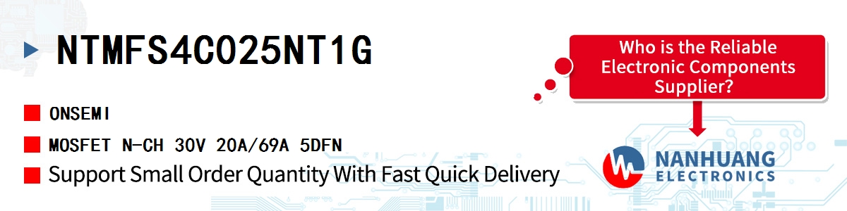 NTMFS4C025NT1G onsemi MOSFET N-CH 30V 20A/69A 5DFN