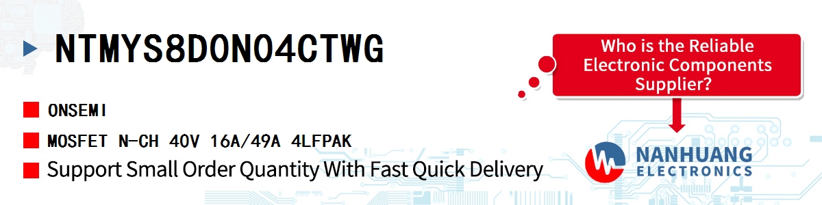 NTMYS8D0N04CTWG onsemi MOSFET N-CH 40V 16A/49A 4LFPAK
