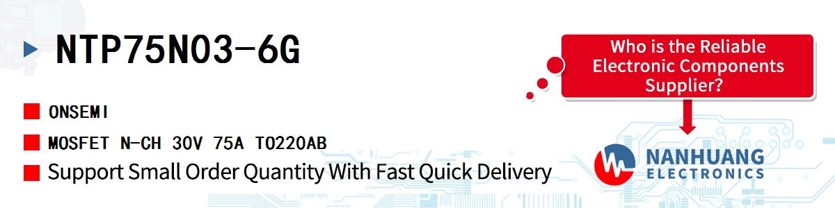 NTP75N03-6G onsemi MOSFET N-CH 30V 75A TO220AB