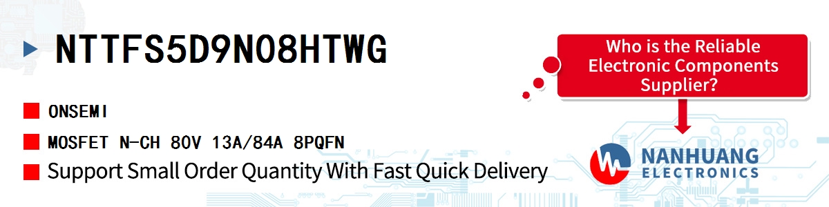 NTTFS5D9N08HTWG onsemi MOSFET N-CH 80V 13A/84A 8PQFN