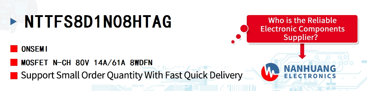 NTTFS8D1N08HTAG onsemi MOSFET N-CH 80V 14A/61A 8WDFN