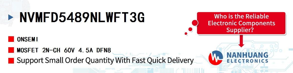 NVMFD5489NLWFT3G onsemi MOSFET 2N-CH 60V 4.5A DFN8