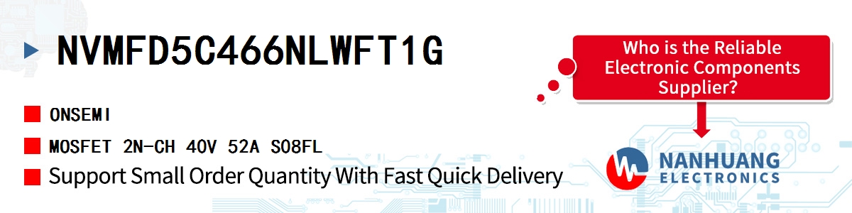NVMFD5C466NLWFT1G onsemi MOSFET 2N-CH 40V 52A S08FL
