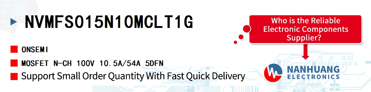 NVMFS015N10MCLT1G onsemi MOSFET N-CH 100V 10.5A/54A 5DFN